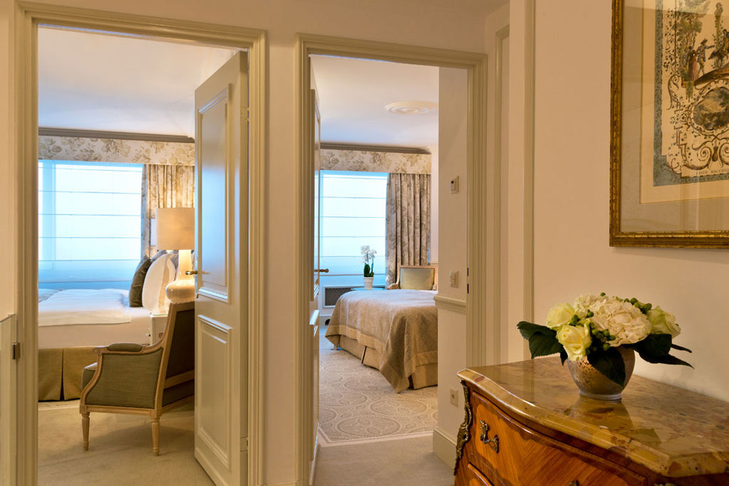 Bedrooms of the Duplex Suite at Beau-Rivage Palace in Lausanne