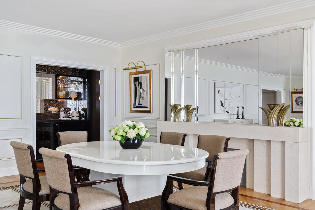 Dining rooms of the Art Déco Suite at Beau-Rivage Palace in Ouchy