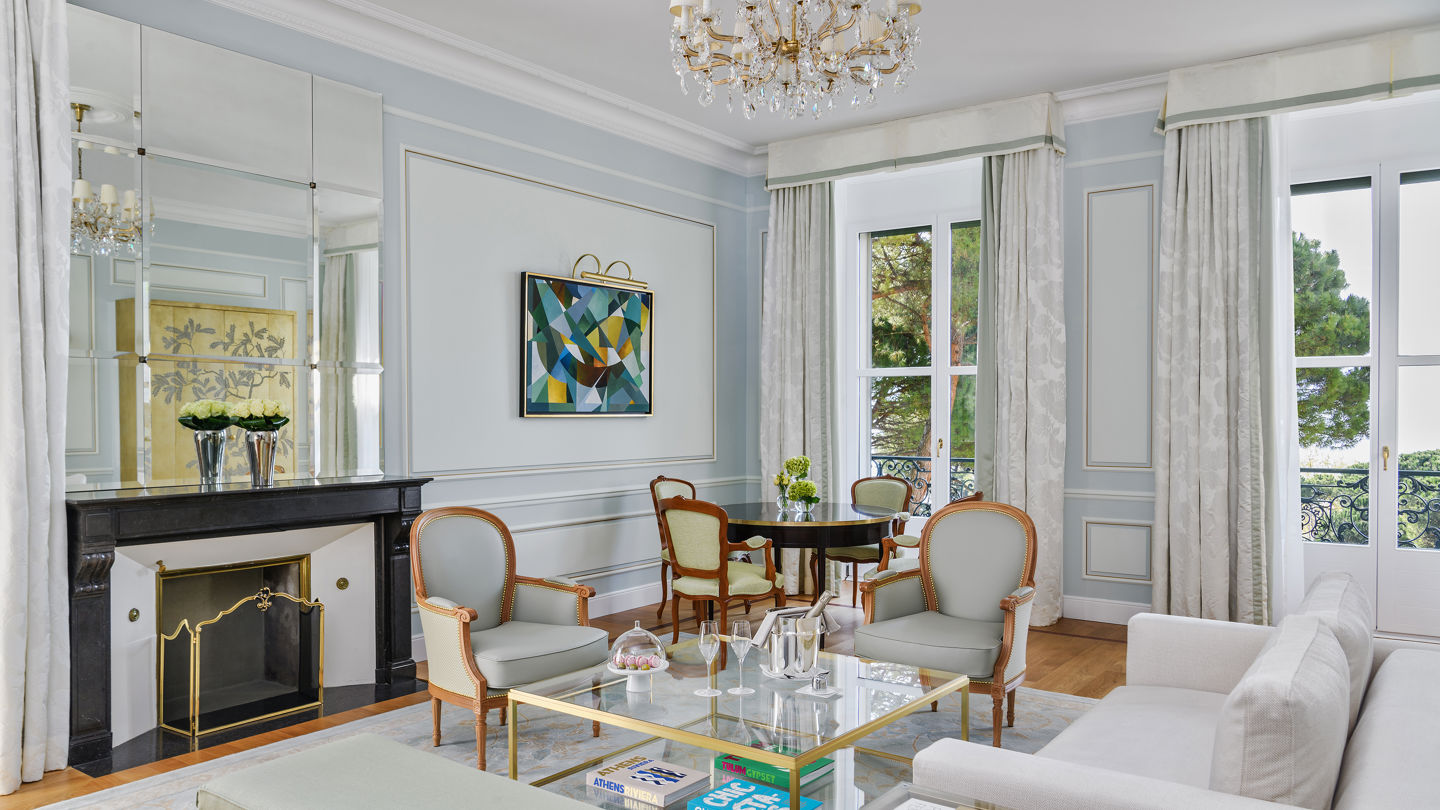 Living room of the Riviera Suite at Beau-Rivage Palace in Lausanne