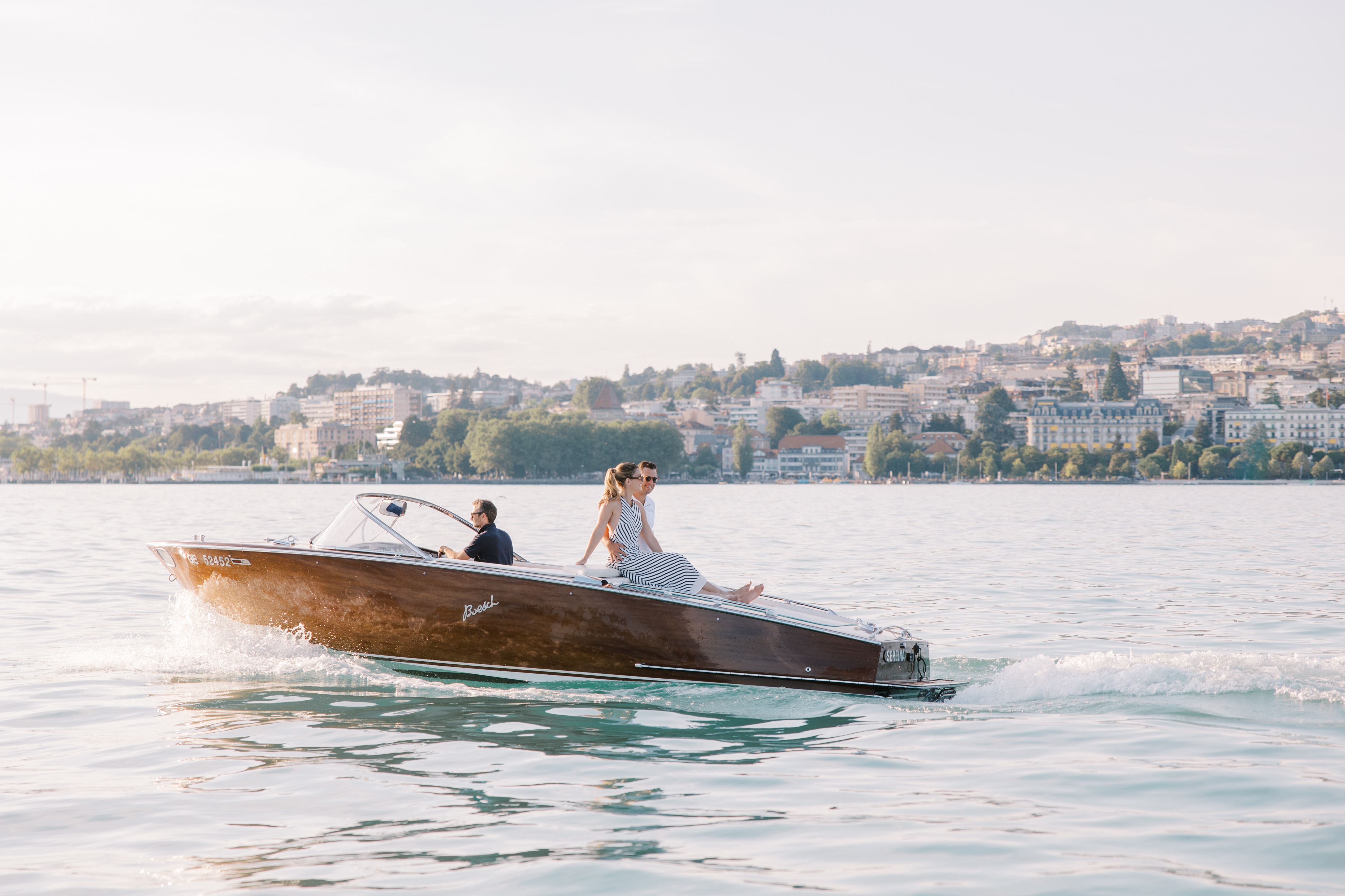 Wedding at the Beau-Rivage Palace in Lausanne, Switzerland, featuring a boat trip from Rivaz on Lake Geneva; a luxury hotel and 5-star palace in Lausanne-Ouchy, perfect for a destination wedding and high-end celebration.