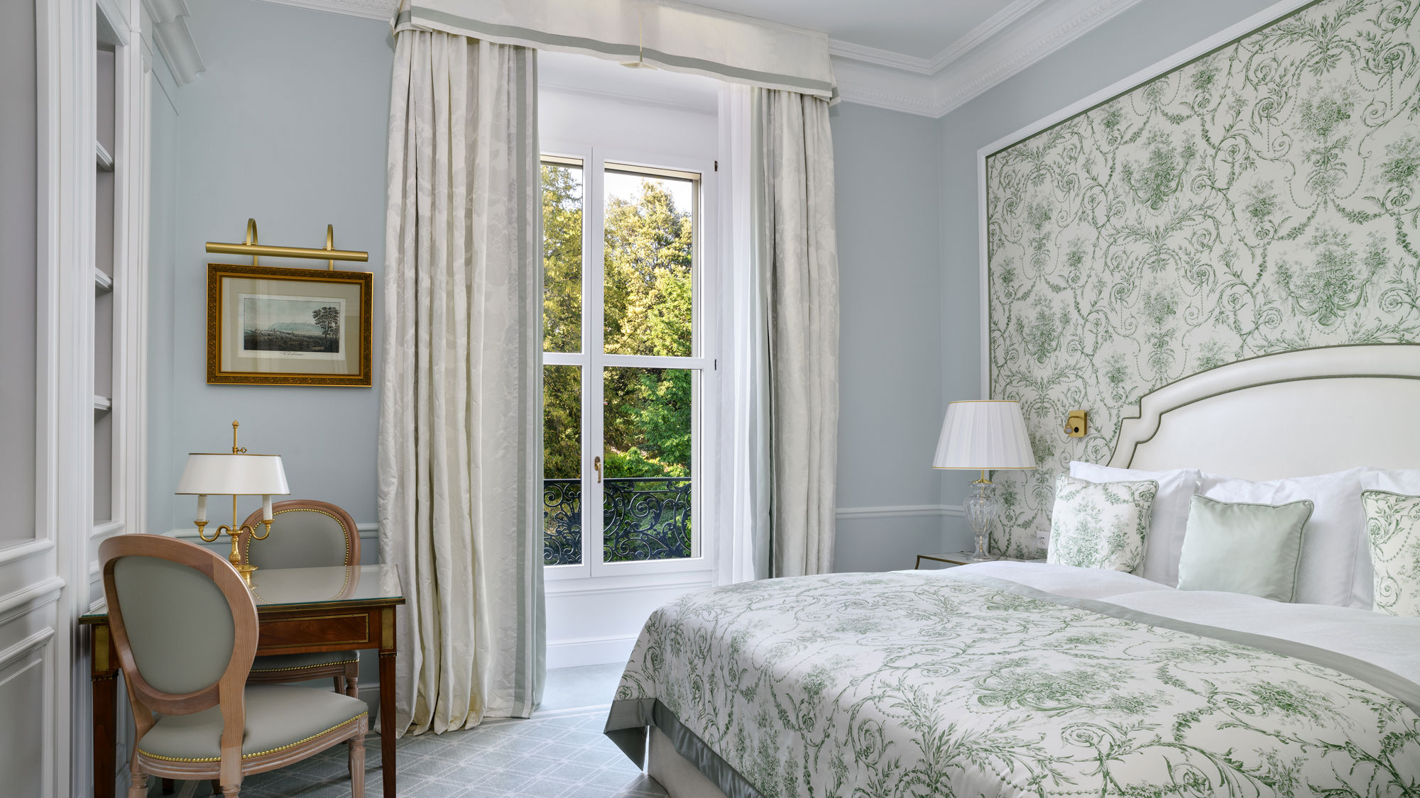 Superior City and Garden View Room at Beau-Rivage Palace in Lausanne overlooking the gardens