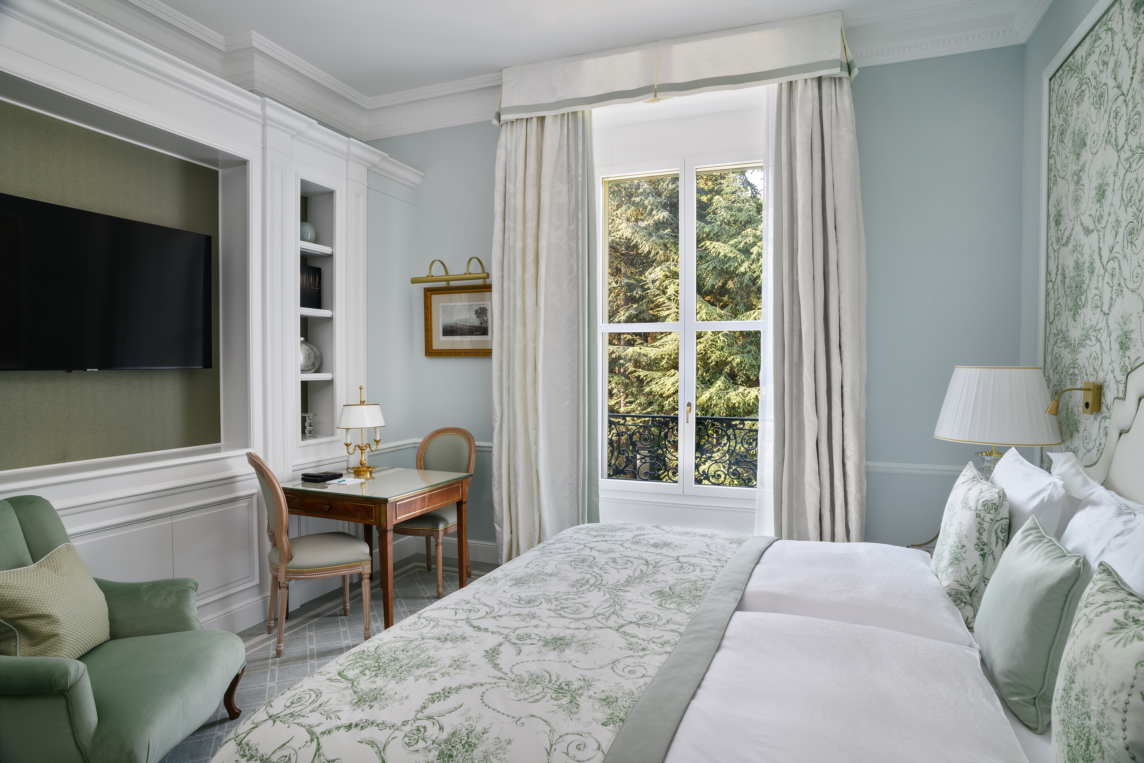 Superior City and Garden View Room at Beau-Rivage Palace in Lausanne overlooking the gardens