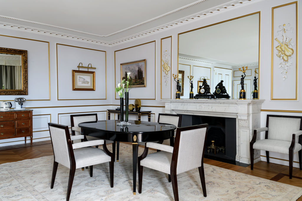 Dining room of the Royal Suite at Beau-Rivage Palace in Ouchy