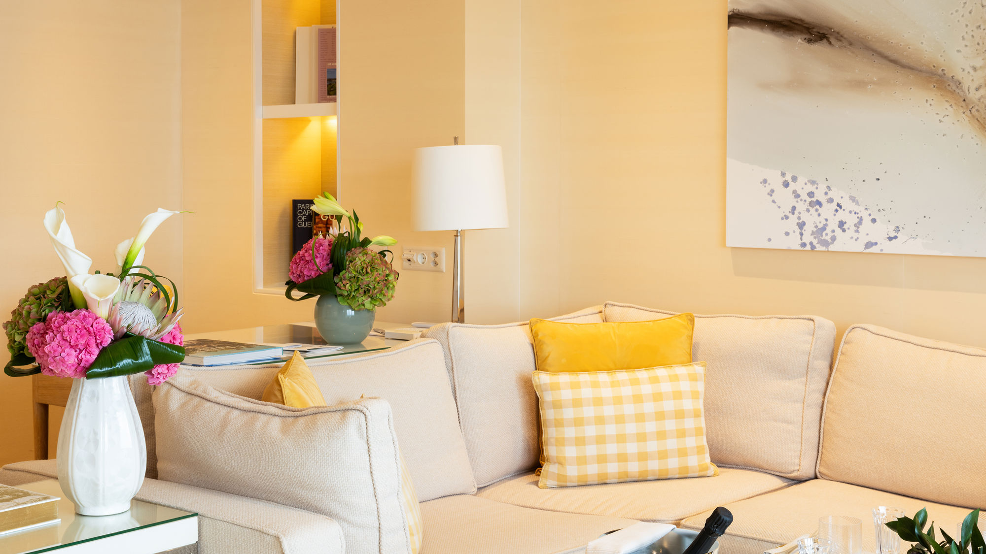 Living room of the Spa Suite at Beau-Rivage Palace in Lausanne