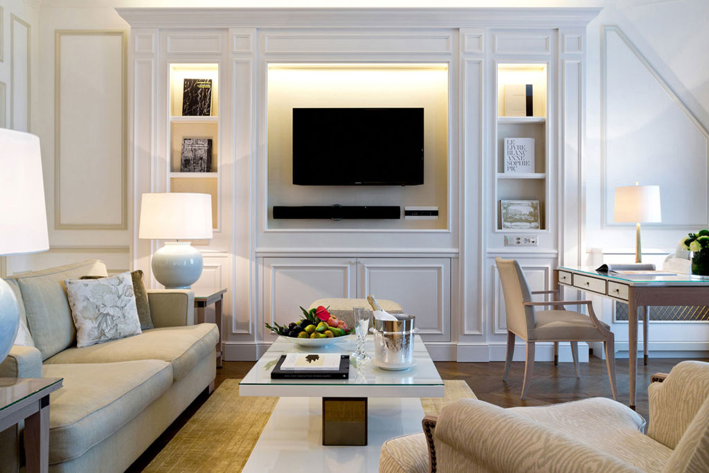 Living room of the Duplex Suite at Beau-Rivage Palace in Lausanne