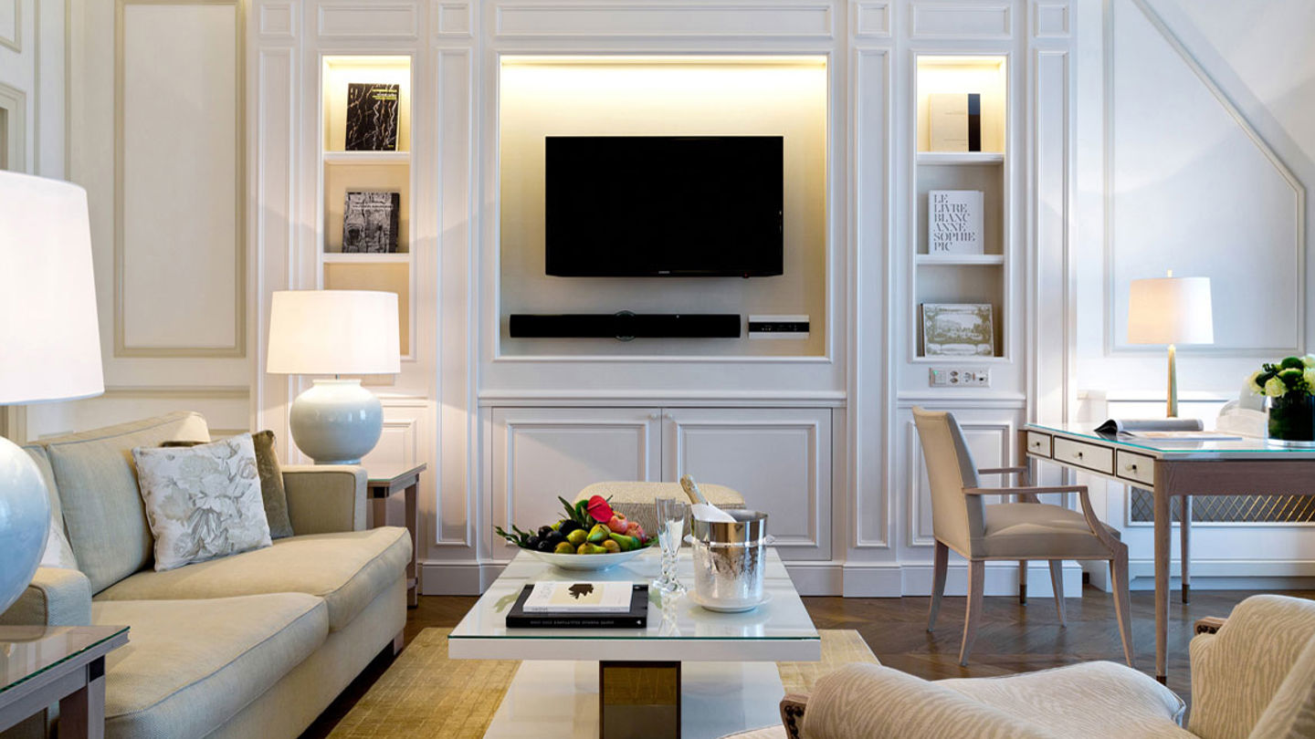 Living room of the Duplex Suite at Beau-Rivage Palace in Lausanne