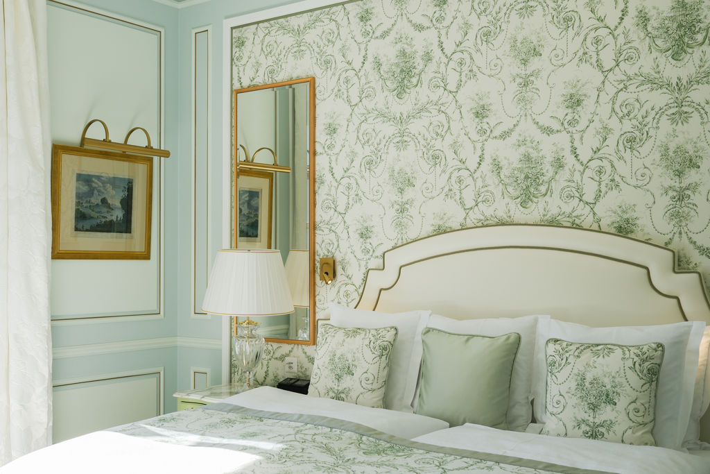 Bedroom of the Riviera Suite at Beau-Rivage Palace in Lausanne