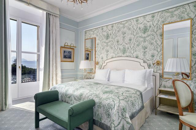 Bedroom of the Riviera Suite at Beau-Rivage Palace in Lausanne