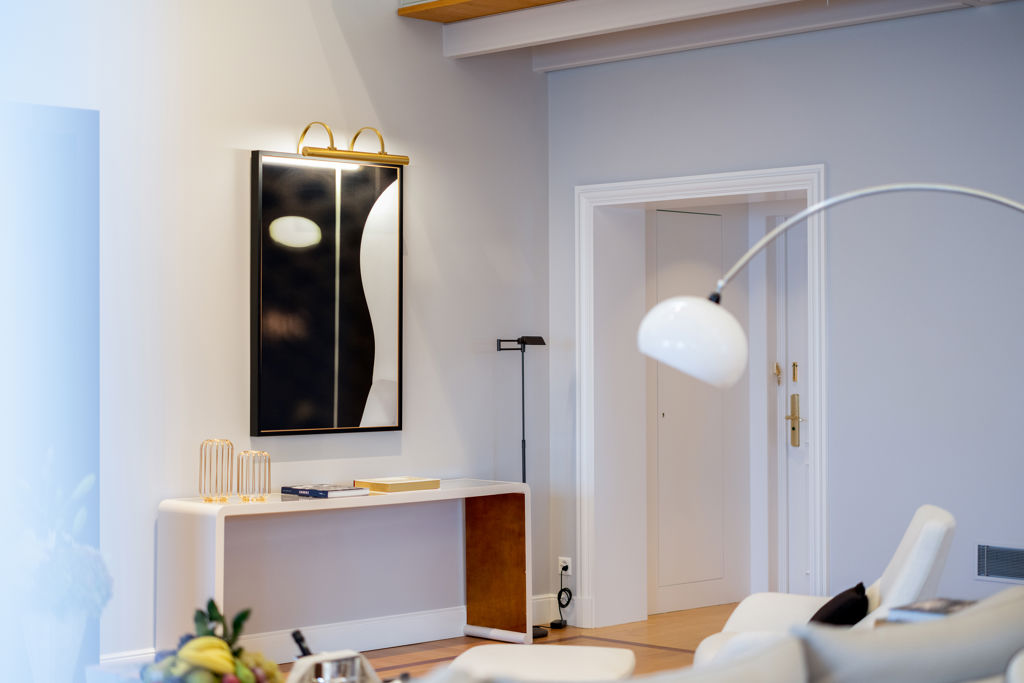 Details of the living room in the Panoramic Suite at Beau-Rivage Palace in Ouchy