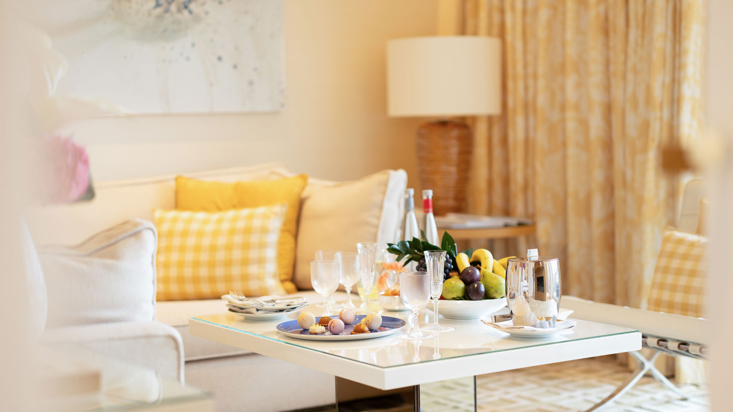 Welcome amenities in the Spa Suite at Beau-Rivage Palace in Lausanne